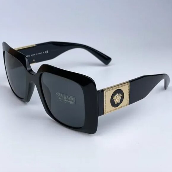NEW Versace Black Gray Square Women Sunglasses